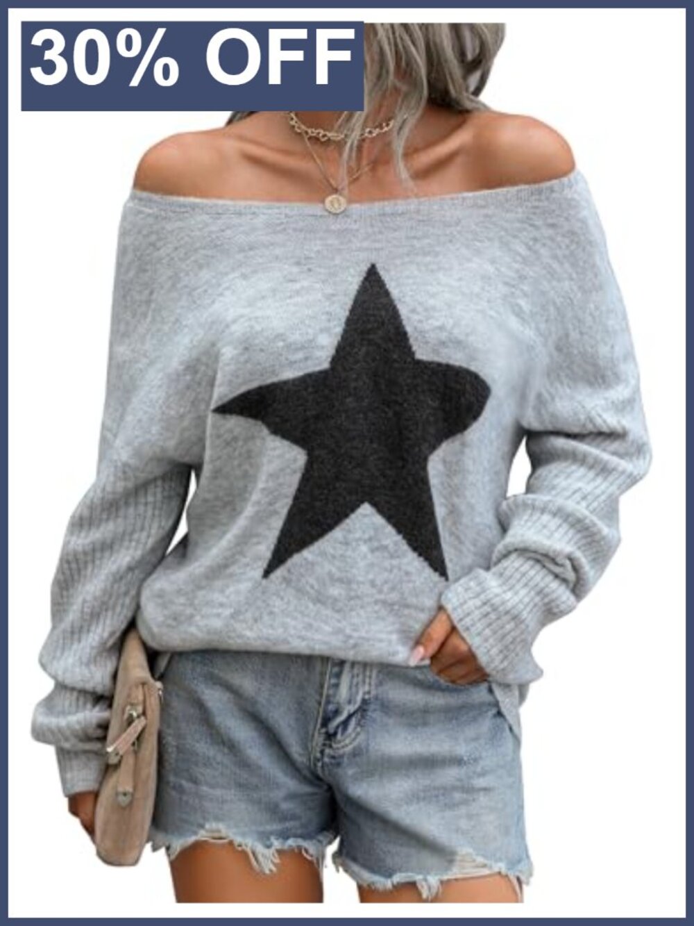 Off Shoulder Knit Sweater Women's Long Sleeve Pullover Tunic Top